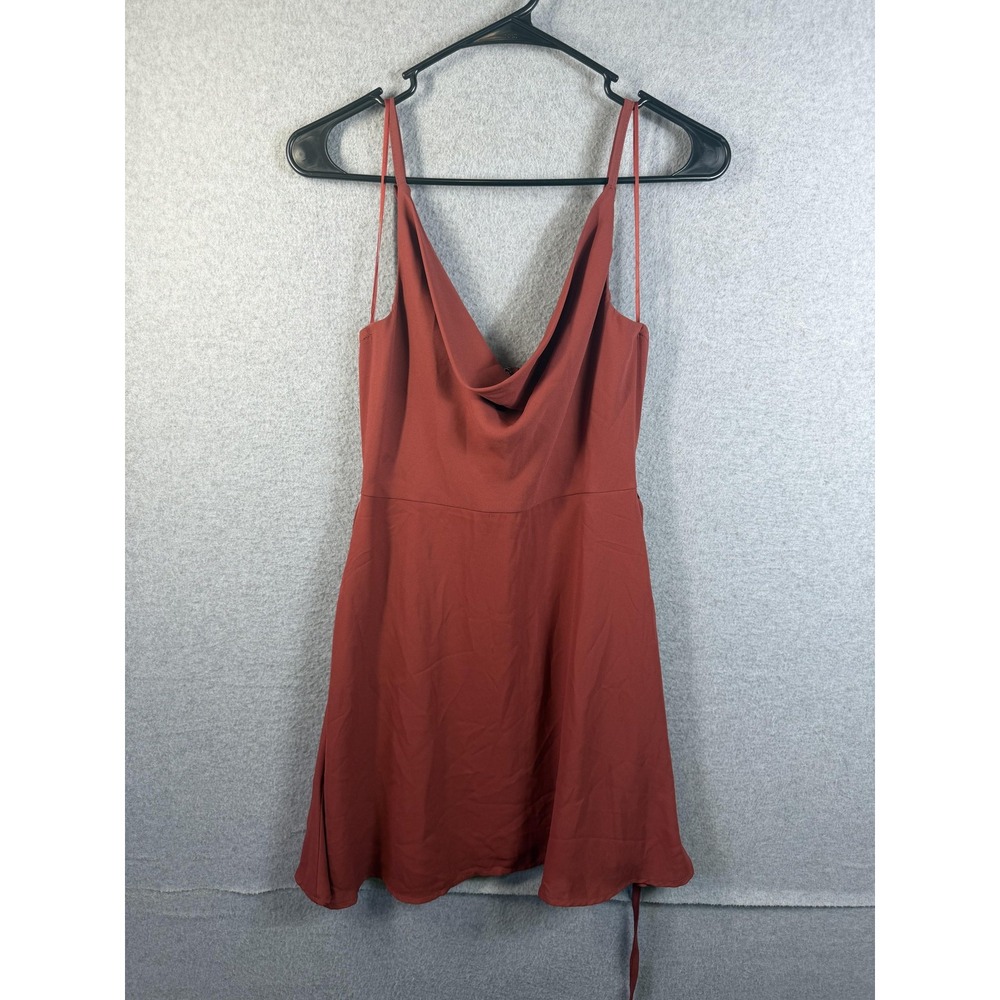 Lola Grace Dress Womens Small Red Cowl Neck Slip Strappy Mini Party Cocktail